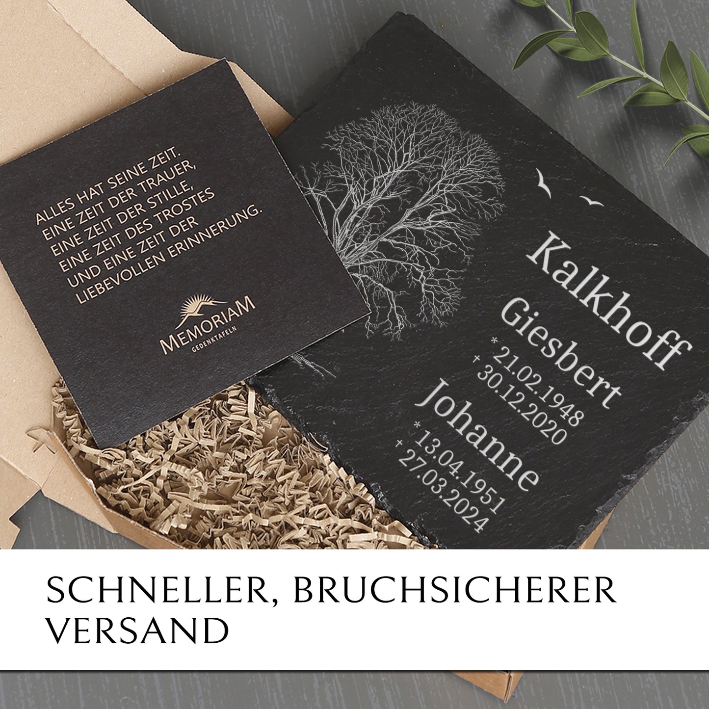 Doppelgrabstein “Baum“ 30x40 cm fuer Familiengrab online kaufen | Memoriam