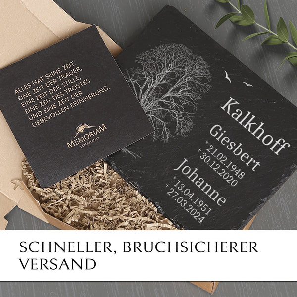 Laden Sie das Bild in den Galerie-Viewer, Doppelgrabstein “Baum“ 30x40 cm fuer Familiengrab online kaufen | Memoriam