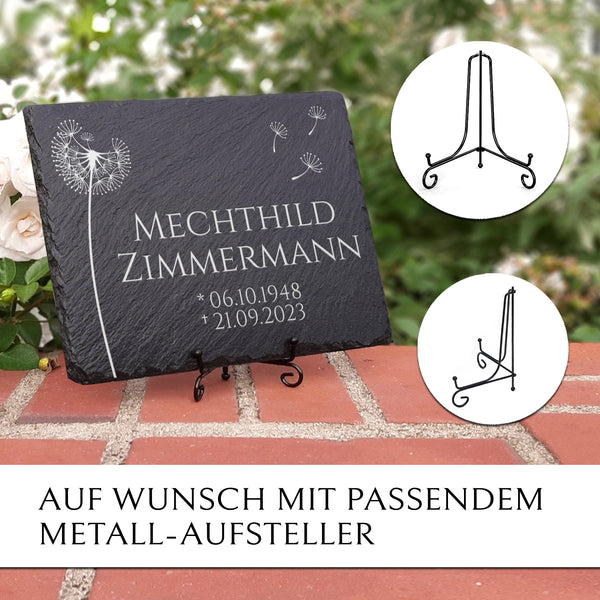 Laden Sie das Bild in den Galerie-Viewer, Gedenkstein 30x20 inkl. Pusteblume & Beschriftung | MEMORIAM.