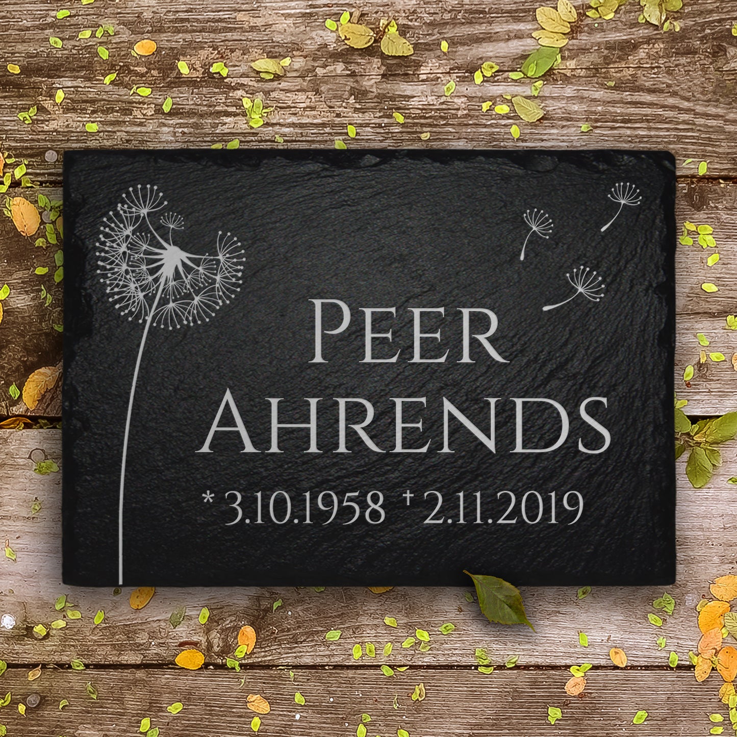Gedenkstein 20x30 inkl. Pusteblume Gravur & Inschrift | MEMORIAM.