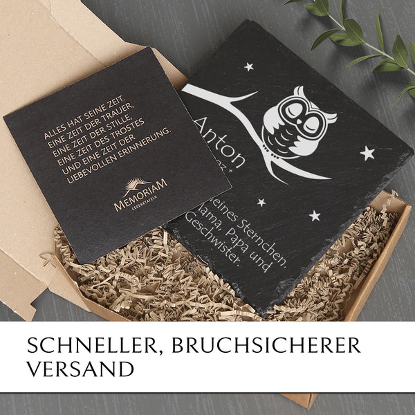 Laden Sie das Bild in den Galerie-Viewer, Sternenkind Grabtafel gĂŒnstig online kaufen mit MEMORIAM Gedenktafel.