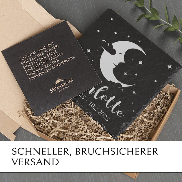 Kindergrabstein aus Schiefer zum kleinen Preis online kaufen mit MEMORIAM Gedentafeln.