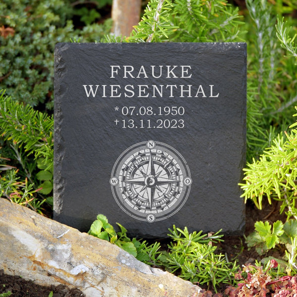 Laden Sie das Bild in den Galerie-Viewer, Gedenktafel Kompass für Urnengrab online kaufen | MEMORIAM.