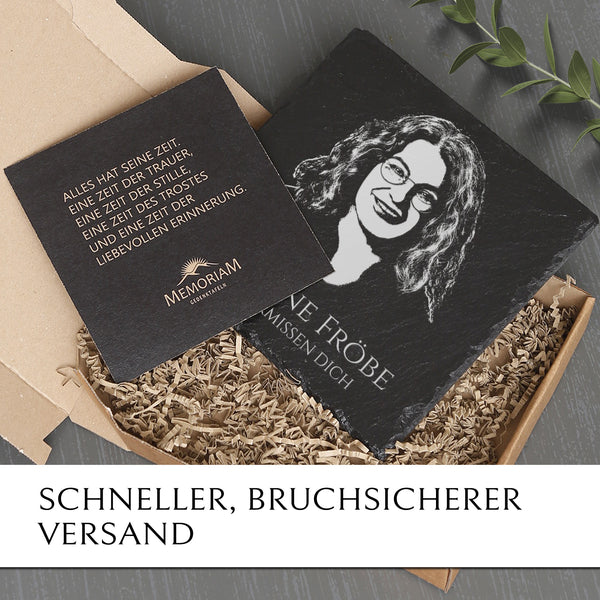 Laden Sie das Bild in den Galerie-Viewer, Grab- & Gedenktafel mit Foto Gravur online kaufen | MEMORIAM.