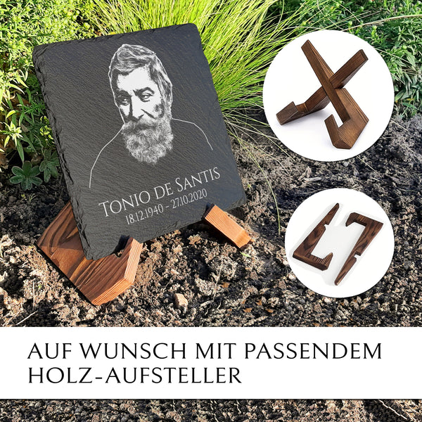 Laden Sie das Bild in den Galerie-Viewer, Grab- & Gedenktafel mit Fotogravur von MEMORIAM.