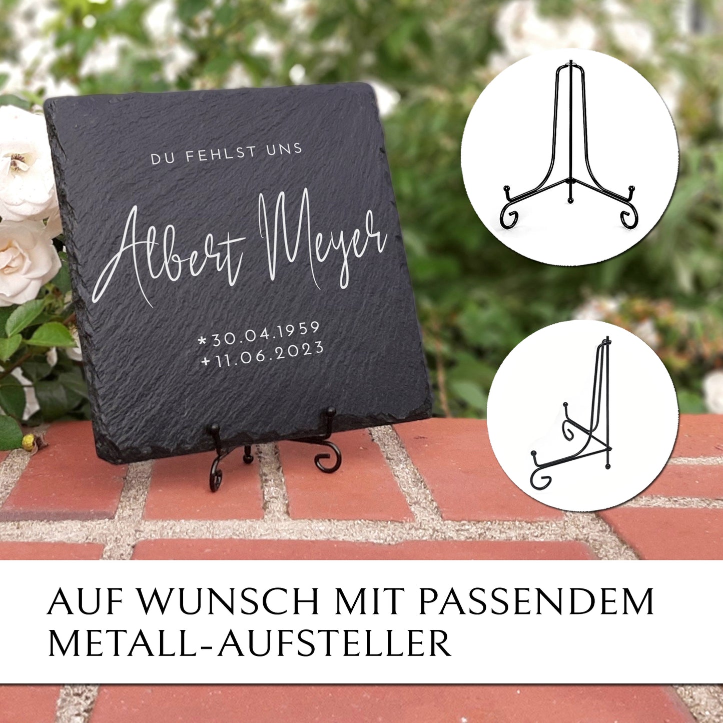 Grabplatte 20 x 20 für Erd- & Urnengrab von MEMORIAM.