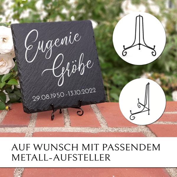 Klassische Grabplatte in 25x25 cm direkt nach Beerdigung platzierbar | MEMORIAM Gedenktafeln
