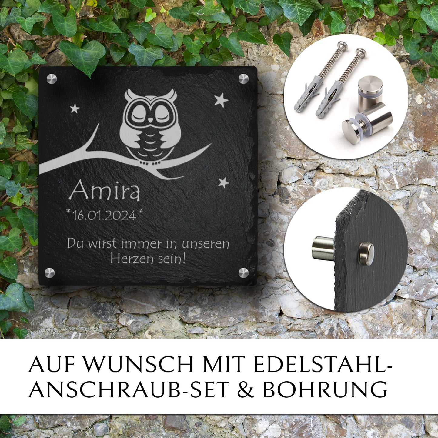 Günstige Grabtafel für Sternenkinder von MEMORIAM.