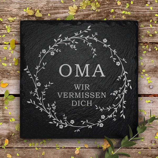 Laden Sie das Bild in den Galerie-Viewer, Grabschmuck Oma aus Schiefer von MEMORIAM.
