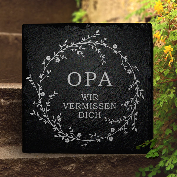 Laden Sie das Bild in den Galerie-Viewer, Grab-Schmuck mit liebevoller Opa Gravur von MEMORIAM.