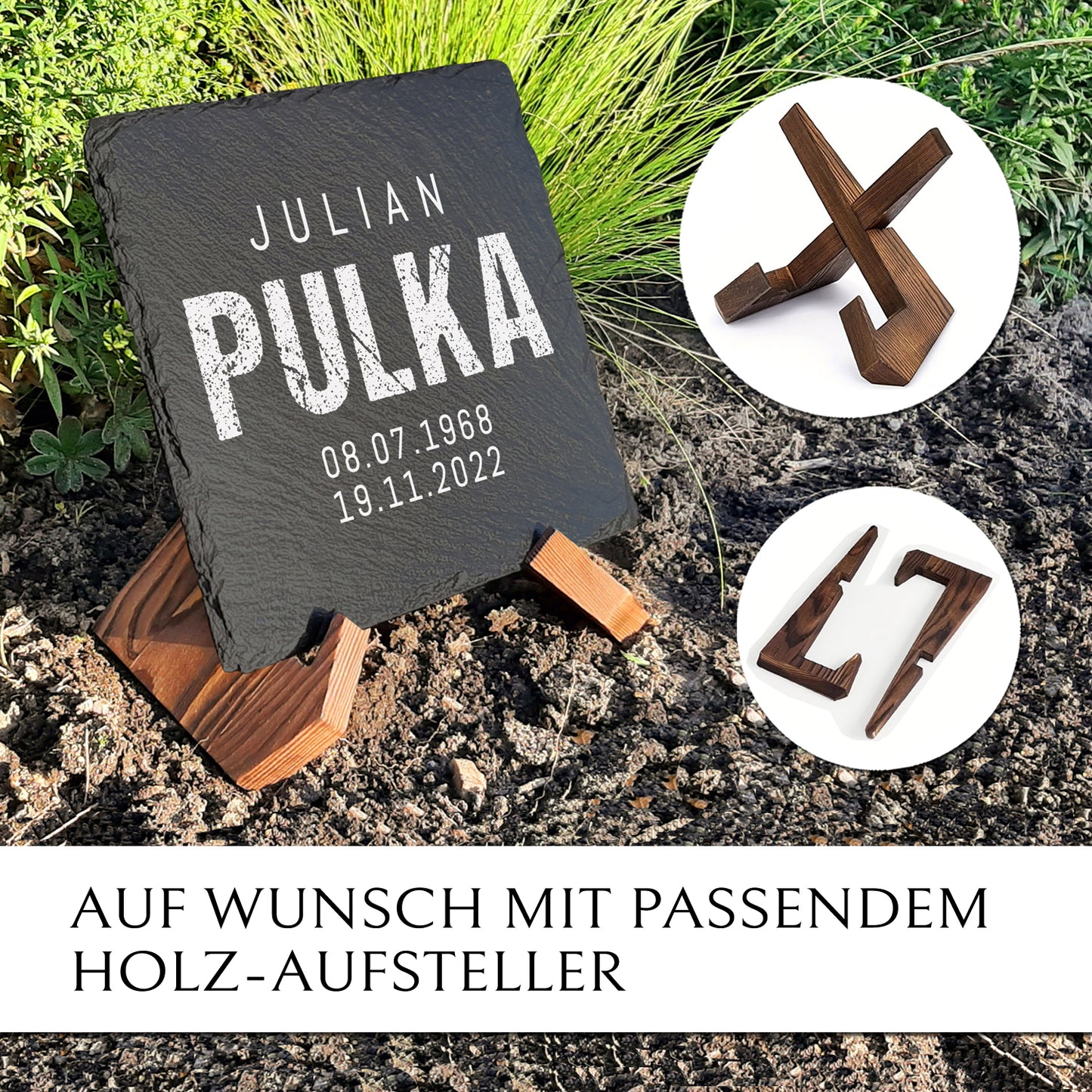Grabstein Platte 25x25 für Erd- & Urnengrab von MEMORIAM.