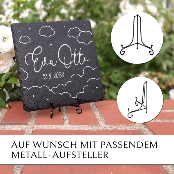 Sternenkind Grabplatte 20x20 cm Inkl. Gravur und Beschriftung. MEMORIAM Gedenktafeln.