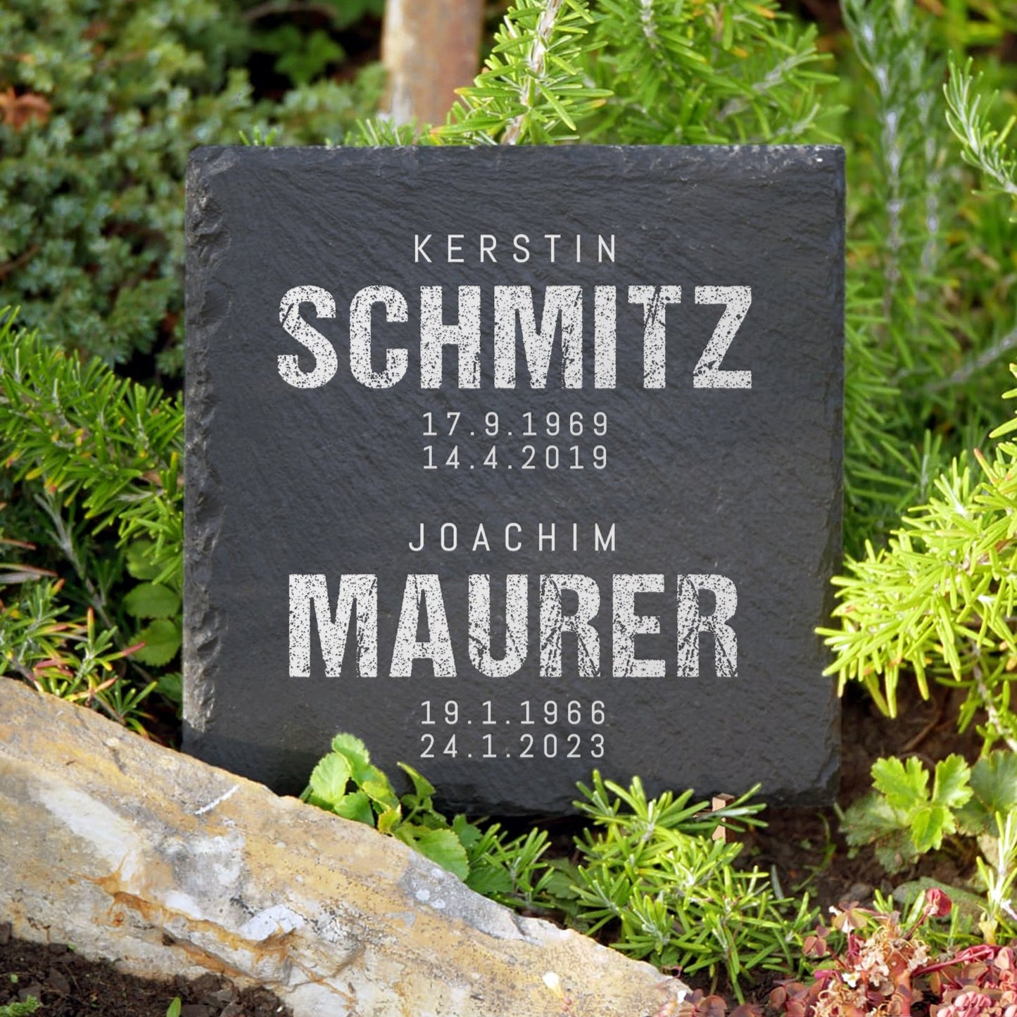 Grabstein Platte für Doppelgrab von MEMORIAM Gedenktafeln.