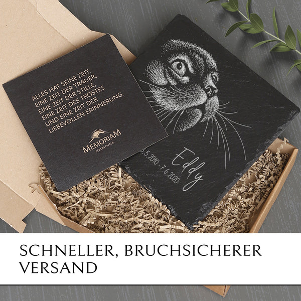 Laden Sie das Bild in den Galerie-Viewer, Katzen Grabstein inkl. Bild online bestellen | MEMORIAM