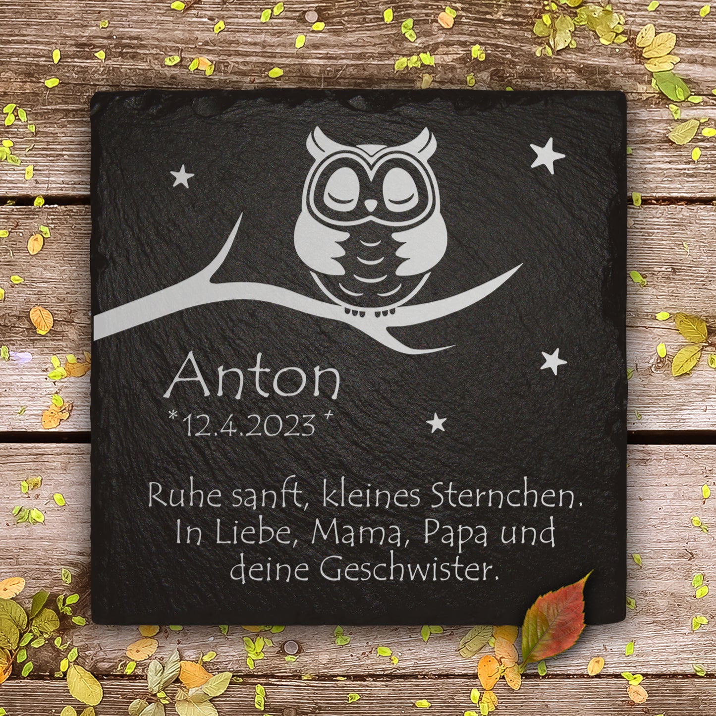 Kleine Sternenkind Grabtafel aus Schiefer | Von MEMORIAM .