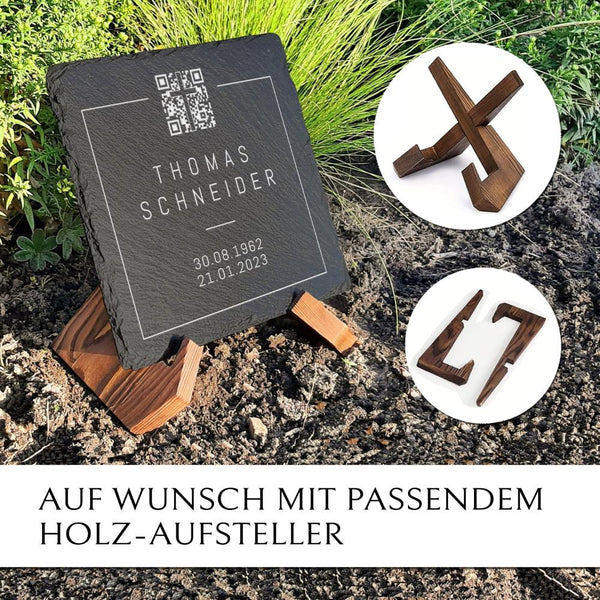 Laden Sie das Bild in den Galerie-Viewer, Kleine Grabplatte inkl. QR Code & Inschrift online bestellen | MEMORIAM Gedenktafeln