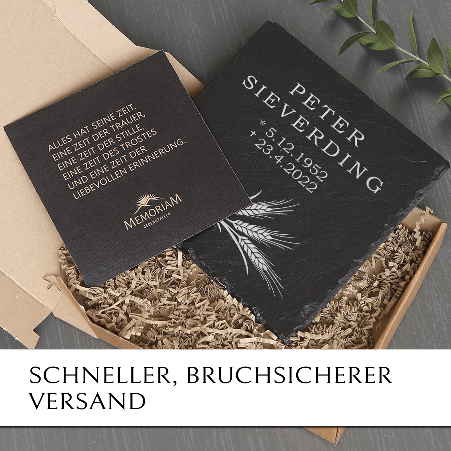 Grabsteinplatte “Ähre“ für Erd- & Urnengrab online kaufen mit MEMORIAM.