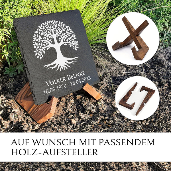 Laden Sie das Bild in den Galerie-Viewer, Urnengrabstein für Baumgrab mit Gravur & Inschrift von MEMORIAM.