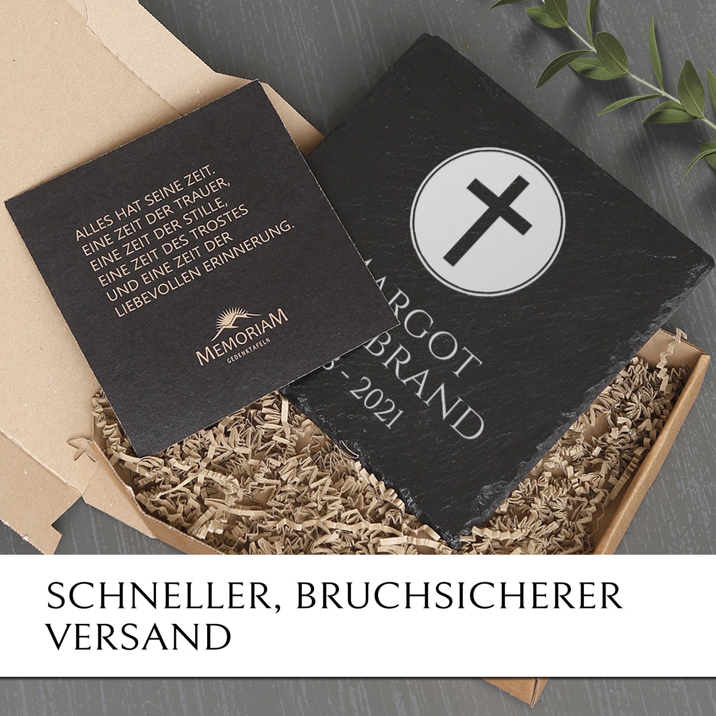 Grab- & Gedenkstein Kreuz 25x25 cm gĂŒnstig online kaufen bei MEMORIAM.