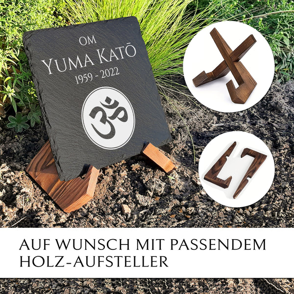 Laden Sie das Bild in den Galerie-Viewer, Grab- & Gedenkstein OM 30x30 cm inkl. Beschriftung von MEMORIAM.