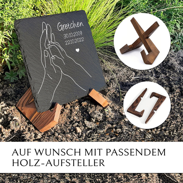 Laden Sie das Bild in den Galerie-Viewer, Wetterfeste Haustier Gedenktafel aus Schiefer von MEMORIAM