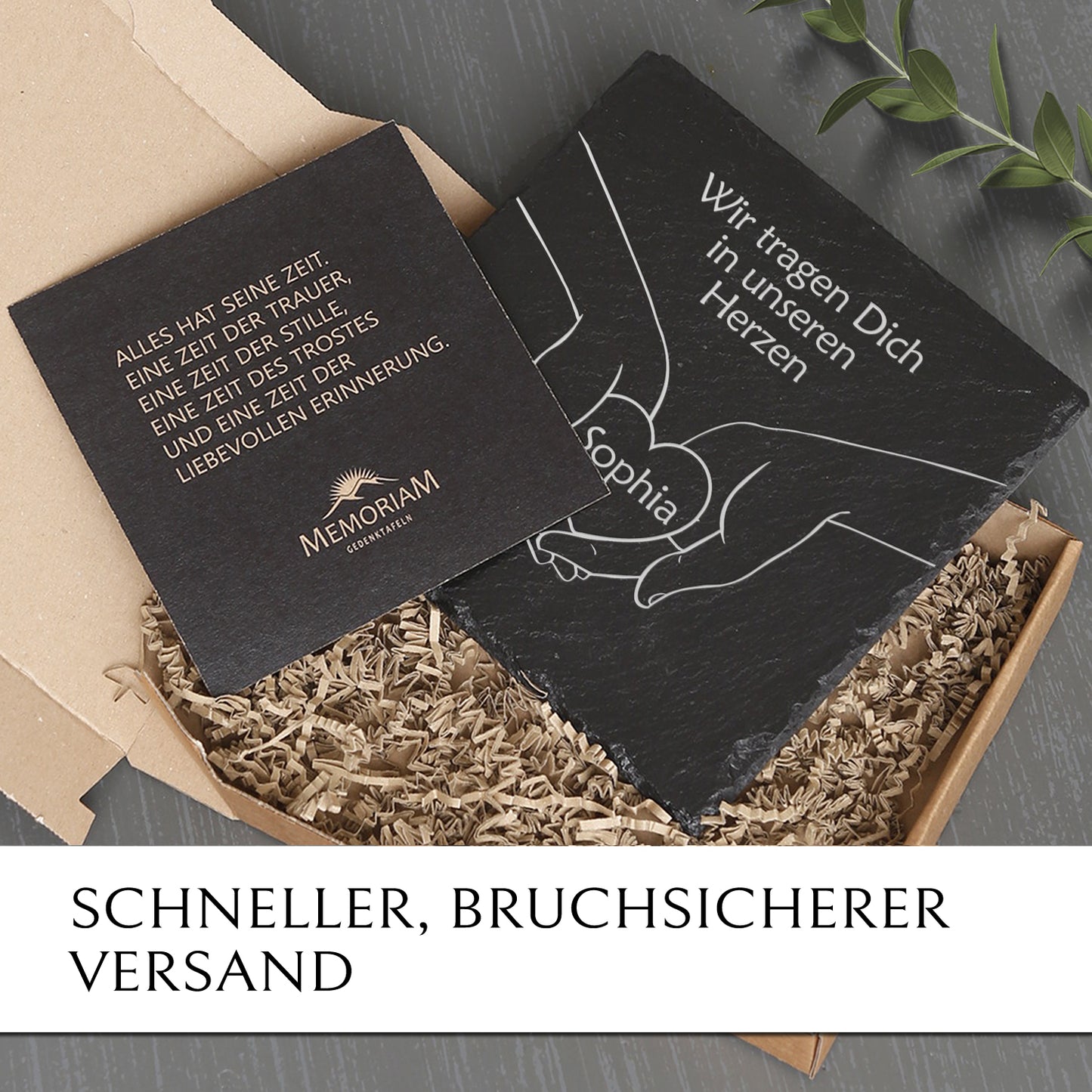 Trauer- & Gedenkstein Herz in 25x25 inkl. Gravur online kaufen | MEMORIAM.