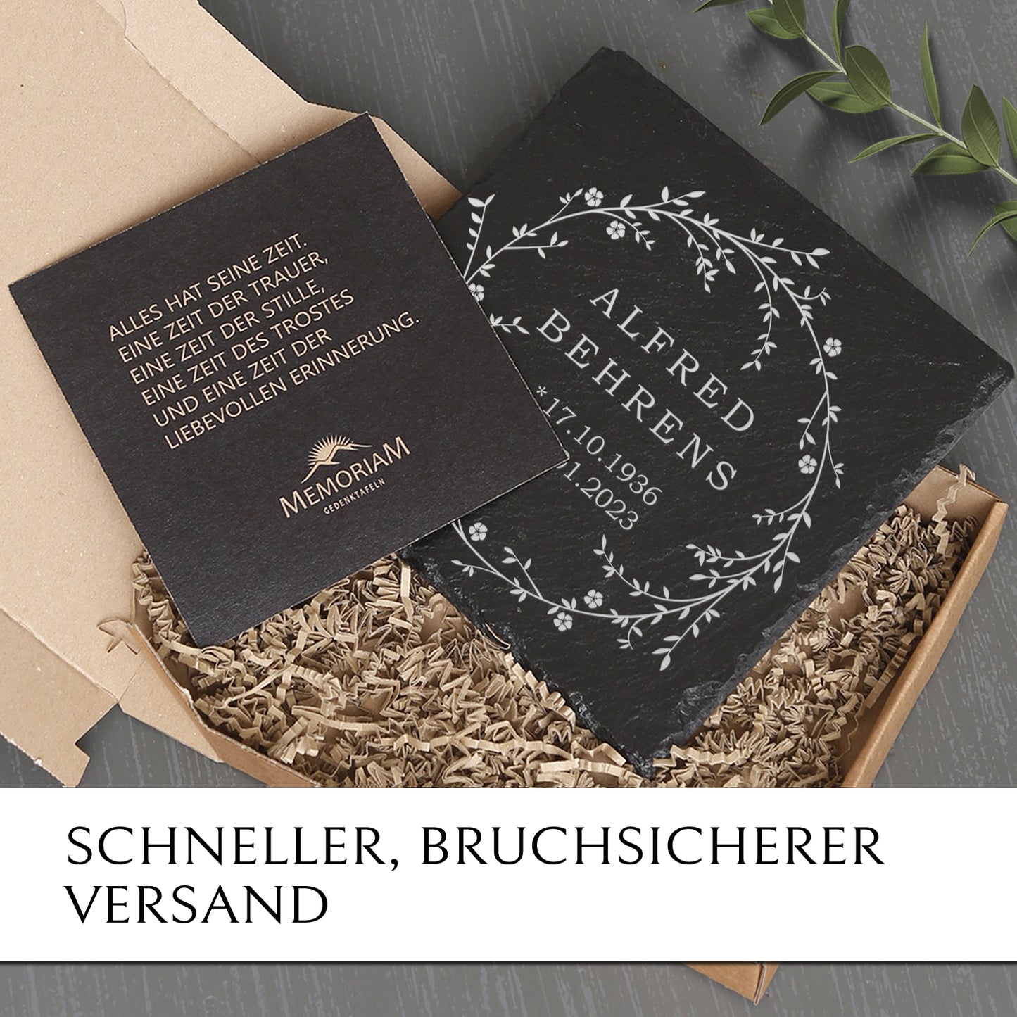 Liegeplatte für Erd- und Urnengrab inkl. Gravur online bestellen| MEMORIAM.