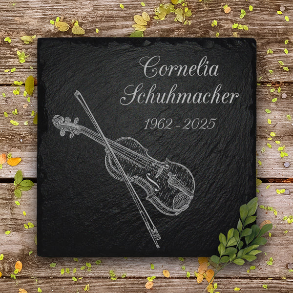 Grabplatte mit eigener Idee. Umgesetzt von MEMORIAM Gedenktafeln.