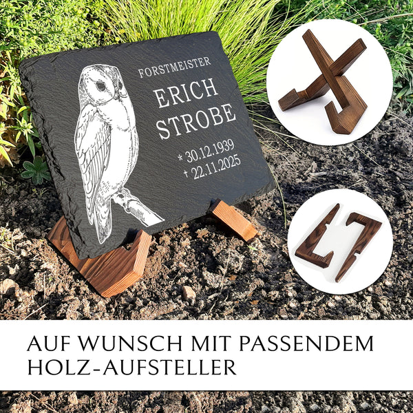 Grabplatte mit Gravur nach eigener Idee. Umgesetzt von MEMORIAM Gedenktafeln.