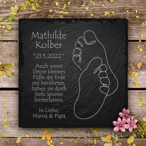 Laden Sie das Bild in den Galerie-Viewer, Kleine Sternenkind Gedenktafel aus Schiefer | Von MEMORIAM