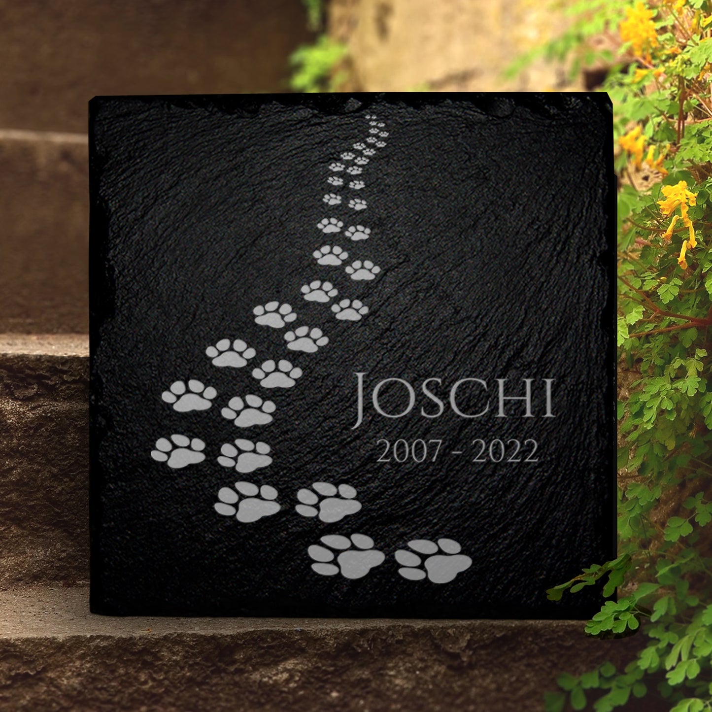 Liebevoller Gedenkstein mit Inschrift für Katze & Hund | MEMORIAM