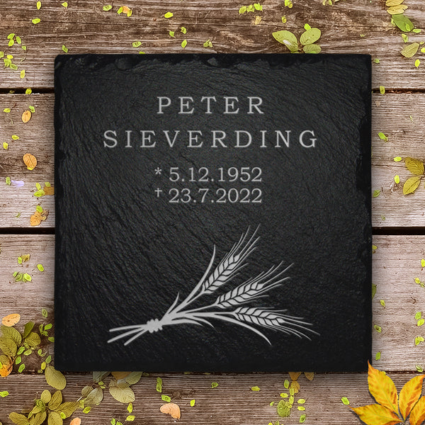 Laden Sie das Bild in den Galerie-Viewer, Kleine Grabsteinplatte “Ähre“ für Erd- & Urnengrab von MEMORIAM.