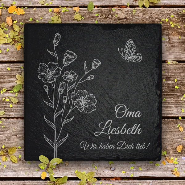 Laden Sie das Bild in den Galerie-Viewer, Gedenk- & Trauerstein aus Schiefer für Urnengrab | MEMORIAM.