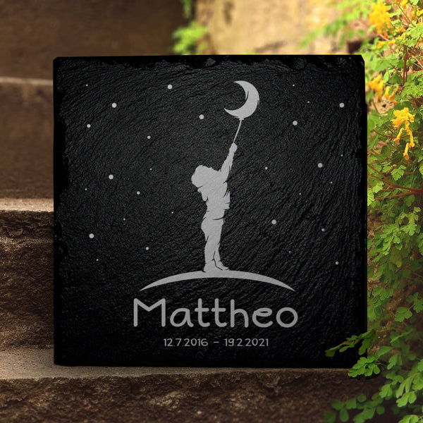 Laden Sie das Bild in den Galerie-Viewer, Grabstein fĂŒr Sternenkind inkl. Beschriftung von MEMORIAM Gedenktafeln.