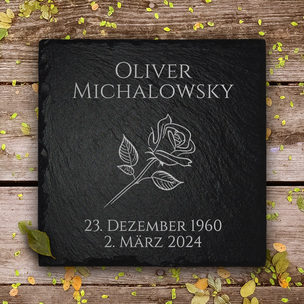 Klassische Grabstein Platte aus Schiefer von MEMORIAM