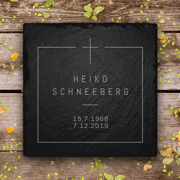 Urnengrab Grabplatte aus Schiefer mit Gravur | MEMORIAM