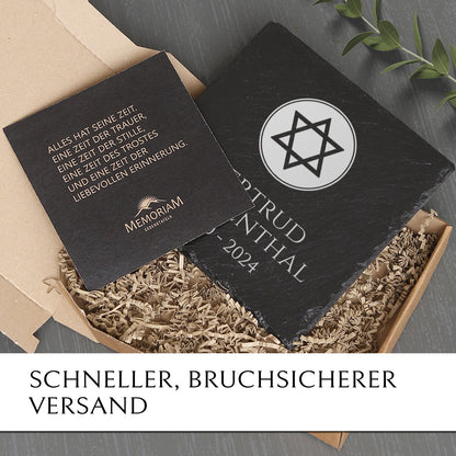 Grab- & Gedenkstein Davidstern 25x25 cm günstig online kaufen bei MEMORIAM.