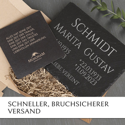 Familiengrab Grabplatte in 40x30 cm oder 30x20 cm günstig online kaufen mit MEMORIAM Gedenktafeln.