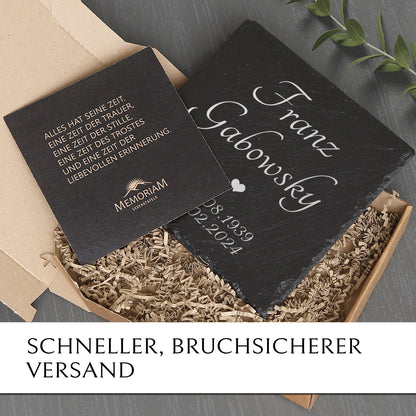 Günstiger Gedenk- & Trauerstein mit Herz Gravur online kaufen bei MEMORIAM.