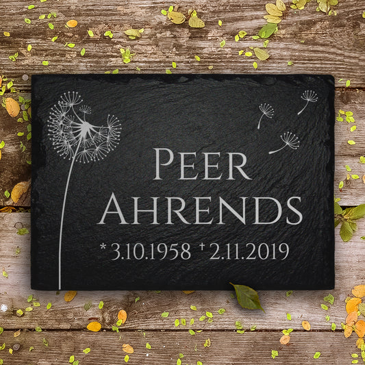 Gedenkstein 20x30 inkl. Pusteblume Gravur & Inschrift | MEMORIAM.