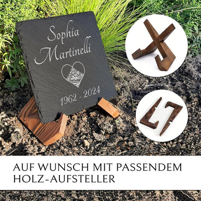 Gedenktafel inkl. QR Code, Herz & Inschrift online bestellen | MEMORIAM Gedenktafeln 