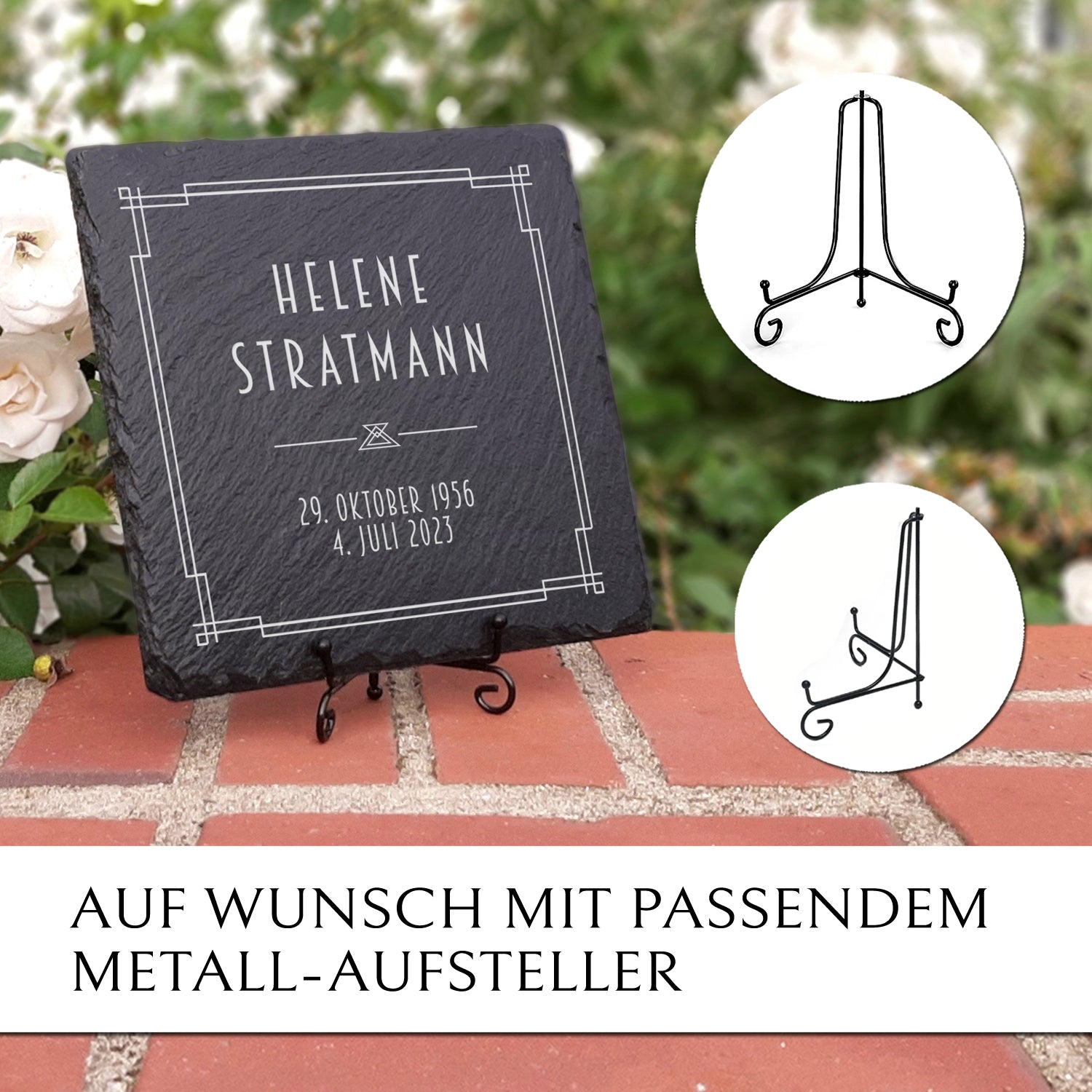 Kleiner Urnengrabstein 20 x 20 – liegend oder stehend | MEMORIAM.