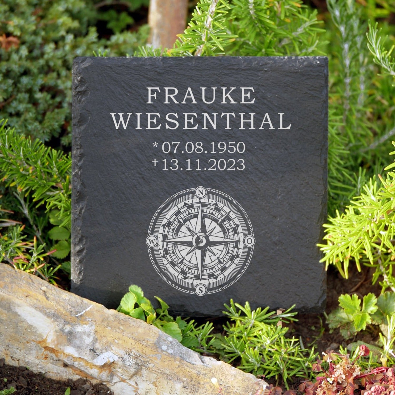 Gedenktafel Kompass für Urnengrab online kaufen | MEMORIAM.