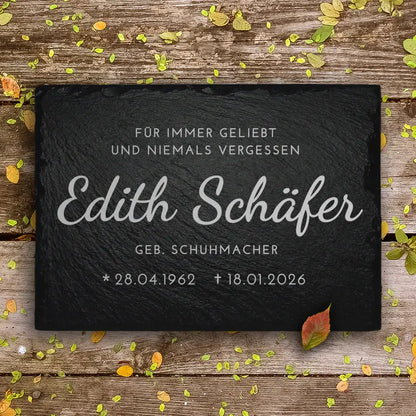Einzelgrab Grabstein klein - in schlichter Form & individuellen Design | MEMORIAM Gedenktafen