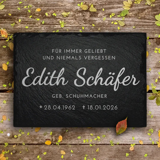 Einzelgrab Grabstein klein - in schlichter Form & individuellen Design | MEMORIAM Gedenktafen