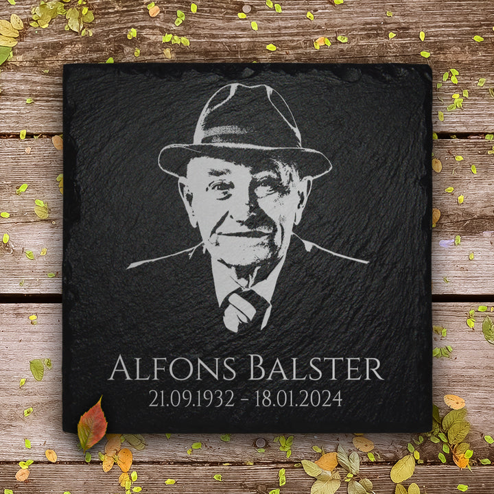 Grab- &amp; Gedenktafel mit Foto-Gravur von MEMORIAM.