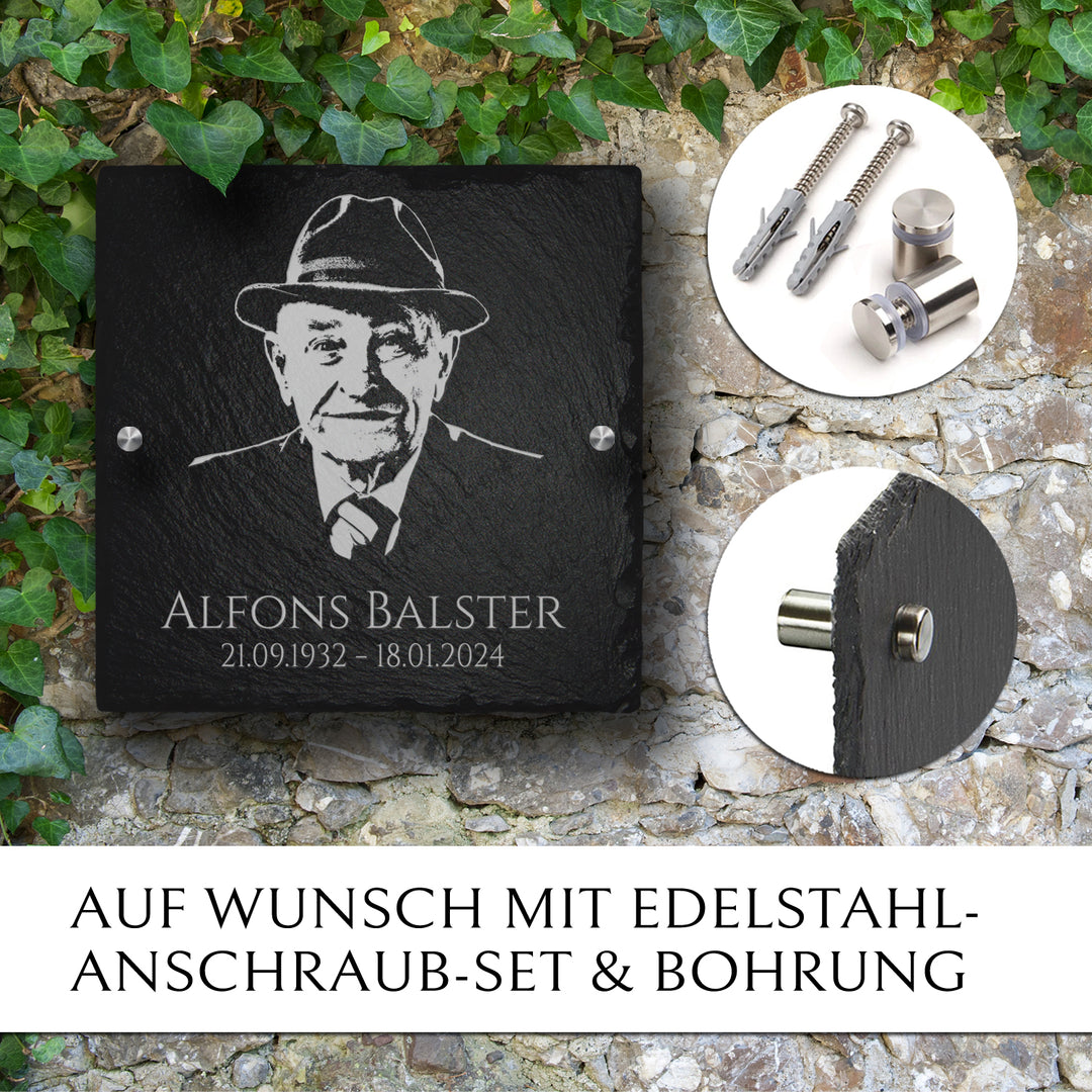 Grab- &amp; Gedenktafel inkl. Fotogravur online bestellen | MEMORIAM.