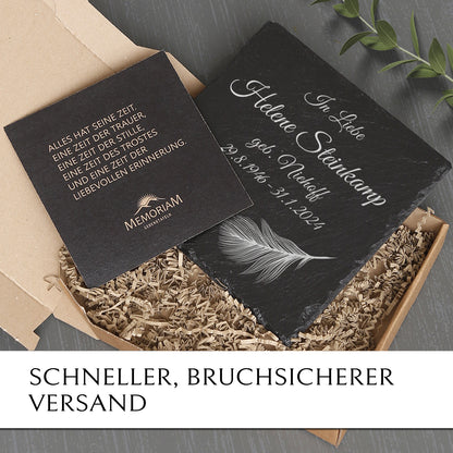 Schiefer Grab Gedenktafel preiswert online kaufen mit MEMORIAM.