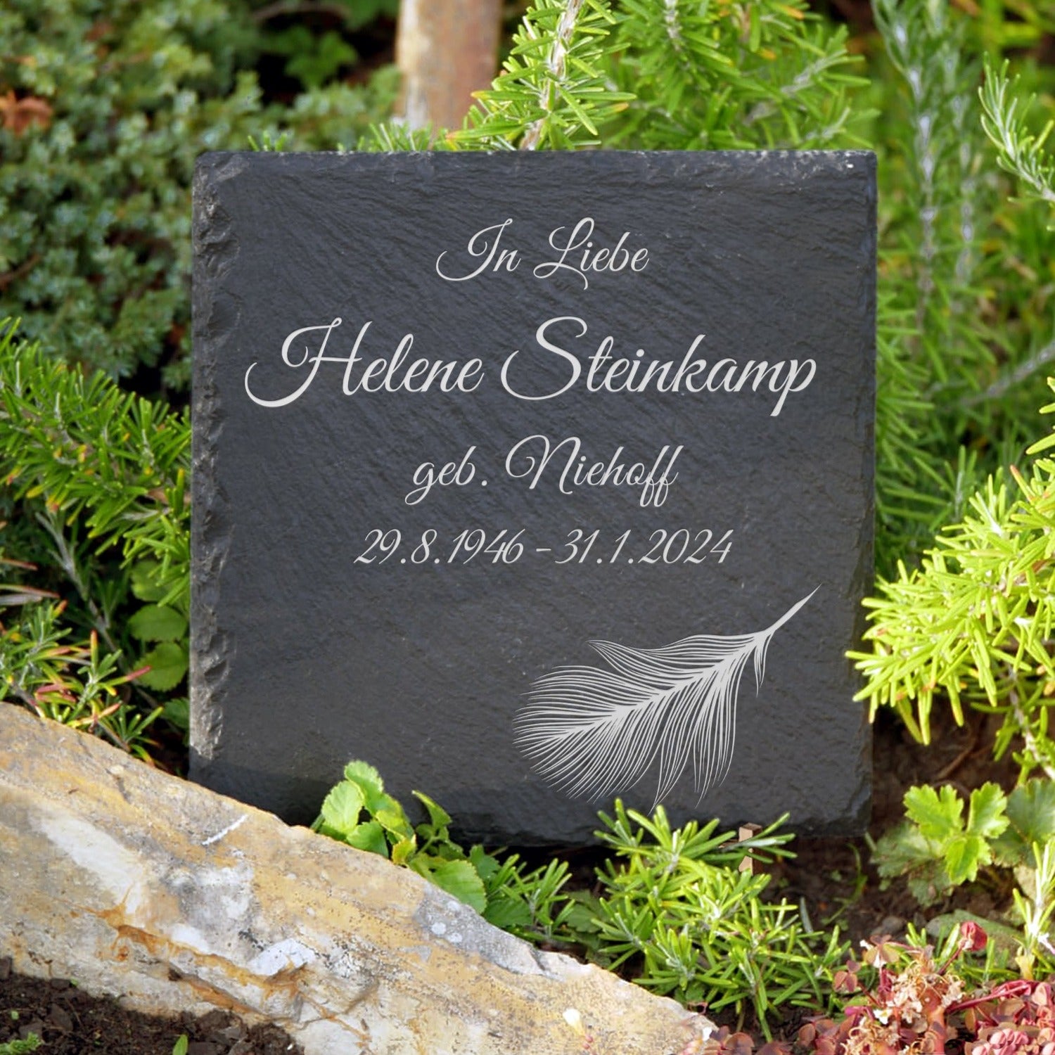 Günstiger Grab Gedenktafel inkl. Beschriftung & Gravur| MEMORIAM.