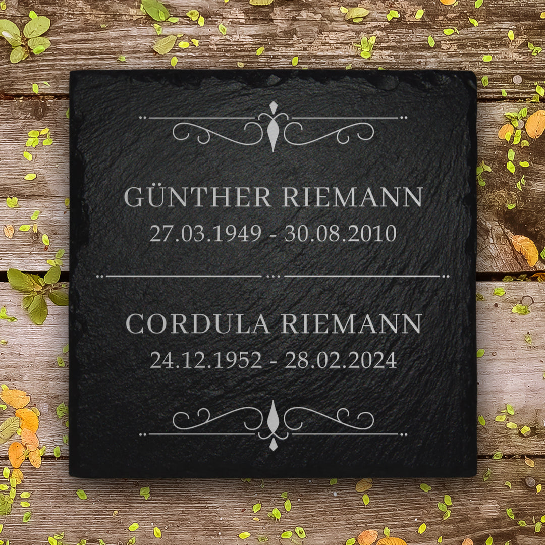 Grabplatte Familiengrab 20x20 cm inkl.  Inschrift | MEMORIAM.